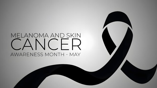 Ribbon represents awareness for melanoma and skin cancer during the designated month of May to promote public health education.