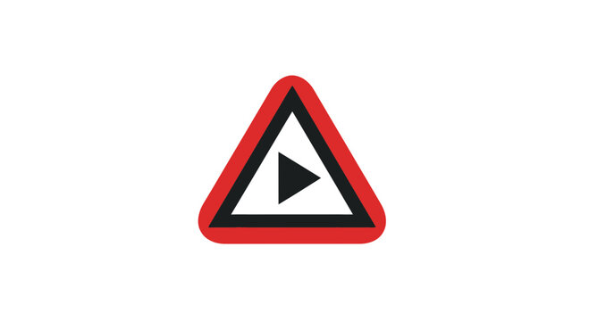 Road Sign Warning of Sharp Right Turn Ahead