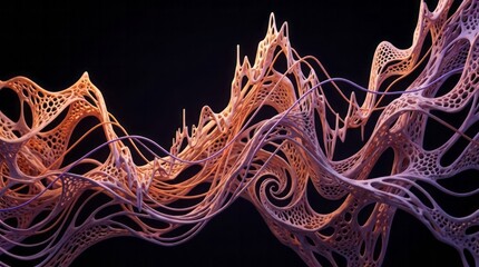 Obraz premium Abstract Organic Structures in Motion Organic Structures Design Flowing Textures 3D Art. Concept featuring organic, structures, design, flowing, textures for professional commercial design.