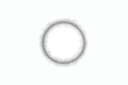 halftone oval shape with gradient effect on transparent background
