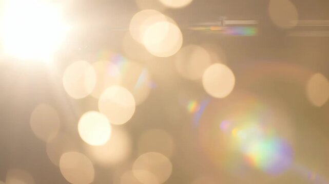 Bokeh Lights Golden Soft Abstract Dreamy Atmosphere with Warm Luminous Glow and Ethereal Haze and Rainbow Reflections
