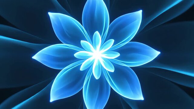Glowing blue flower design with translucent petals perfect for beauty, nature, and floralthemed projects, adding a touch of elegance.