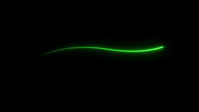 Two Green Neon Lines on Black Background abstract light
