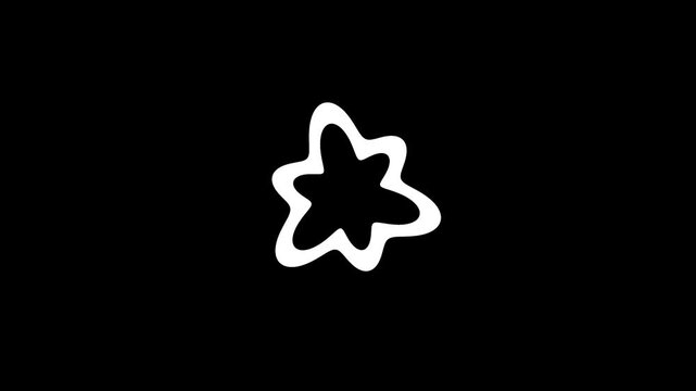 Dynamic 4K abstract organic particle shape illustration, resembling a cosmic star or splash on a dark background, ideal for modern design elements and creative digital projects