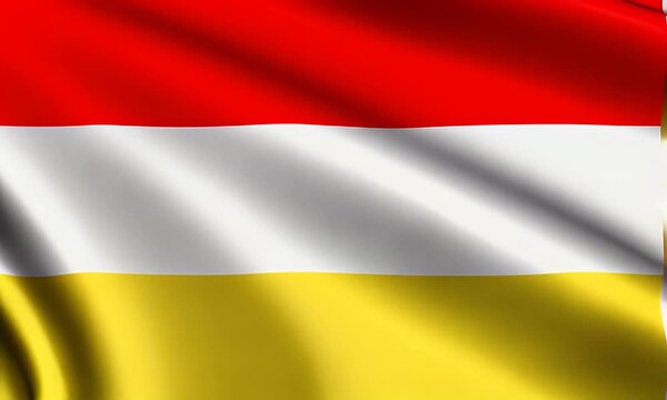 Flag of Lordship of Kubu waving gently in the wind outdoors