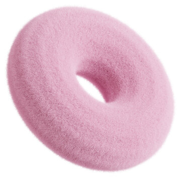 fuzzy donut shape 3d render soft texture circle object