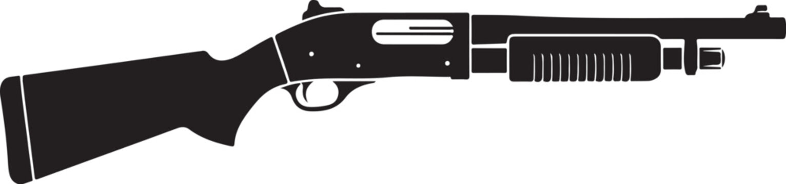 Black rifle, shotgun vector, assault gun, firearm icon