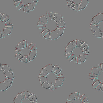 3d embossed floral roses flowers seamless pattern. Textured white gray emboss vector background with relief line art rose flowers, leaves, berries. Beautiful surface endless texture with 3d effect.