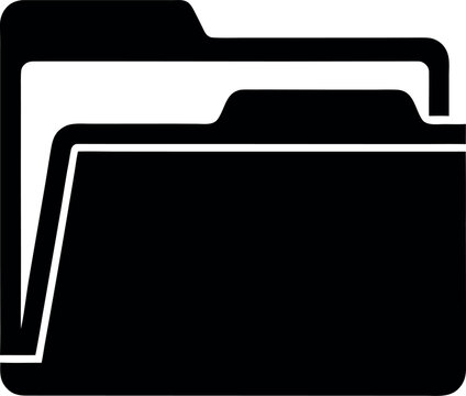 Solid Double Empty Folder Icon Vector Design