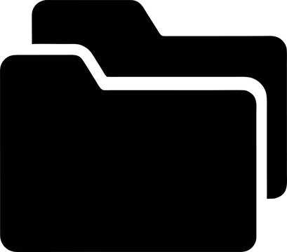 Black Silhouette Double Folder Icon Vector
