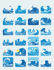 Obraz premium Crystal Clear Aqua Splash Burst Vector Illustration