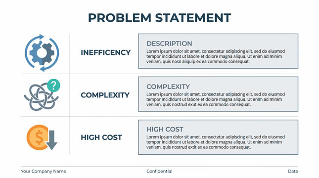 Problem Statement Business Infographic Slide with Icons