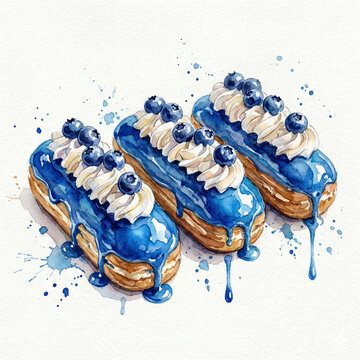 blueberries eclaire 