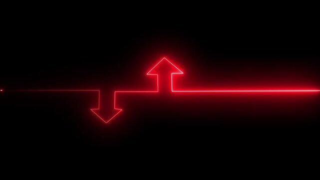 Neon Arrows &ndash; Glowing Data Exchange, Input Output and Dual Directional Concept