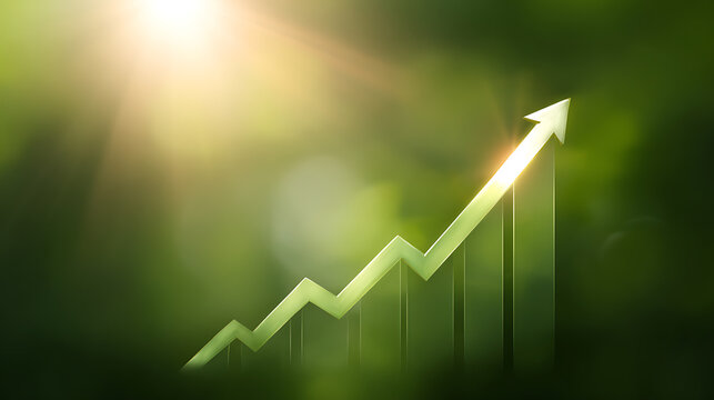 business graph with arrow