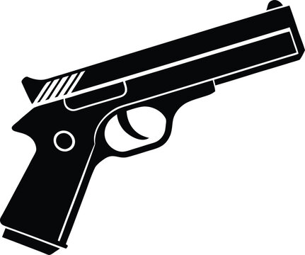 Silhouette of pistol illustration.