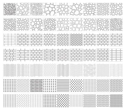 Landscape Architecture CAD Hatch Pattern Set Grass Water Stone Wall Texture Elements Collection