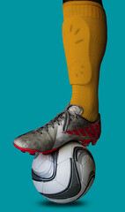 detalle de un futbolista pisando el balón © Armando