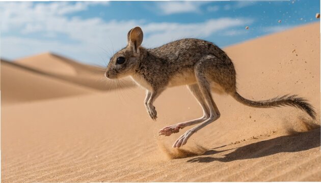 Jerboa Desert Rodent with Long Hind Legs Captured in Gigapixel Standard v2 4x Detail