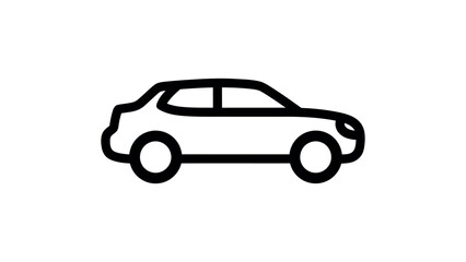 Fototapeta premium Black car outline on white background