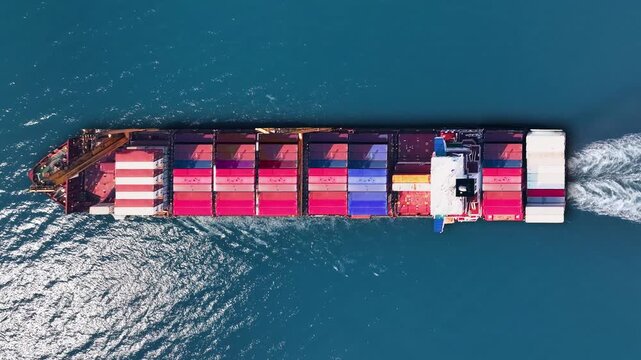 Container ship navigating busy trade routes while managing global supply challenges and shipping delays