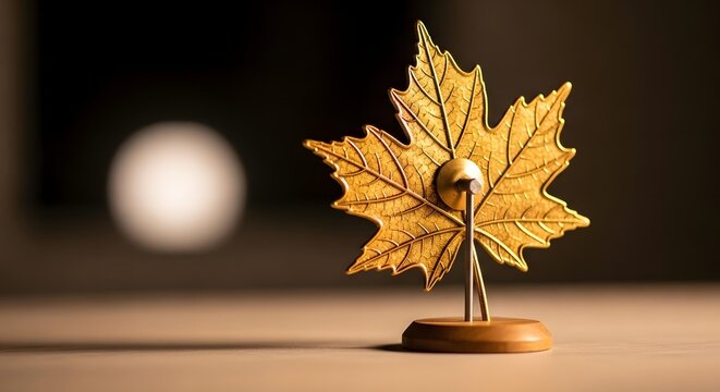 Celebrating canada day with a symbolic golden maple leaf decoration
