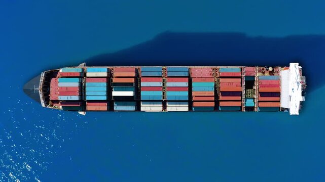 Container ship transporting cargo across ocean routes during global trade disruptions and rising shipping costs