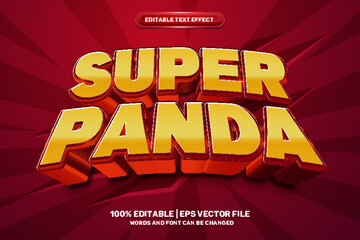 super panda hero 3D Editable text Effect Style © shtamim