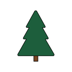 Obraz premium Simple green Christmas tree icon isolated on white background