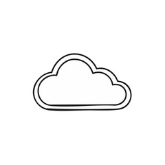 Fototapeta premium Simple Outline Cloud Icon Minimalist Drawing