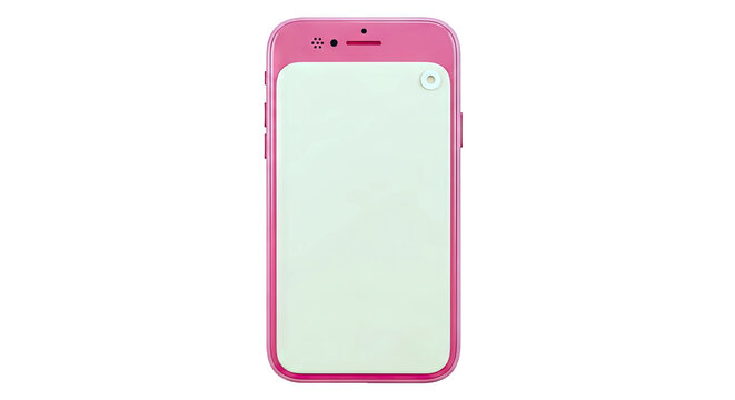 Pink iPhone with a Blank Screen and Camera Lens