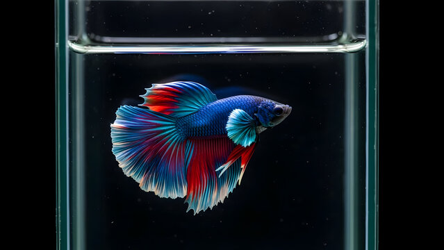 Vibrant betta fish in aquarium
