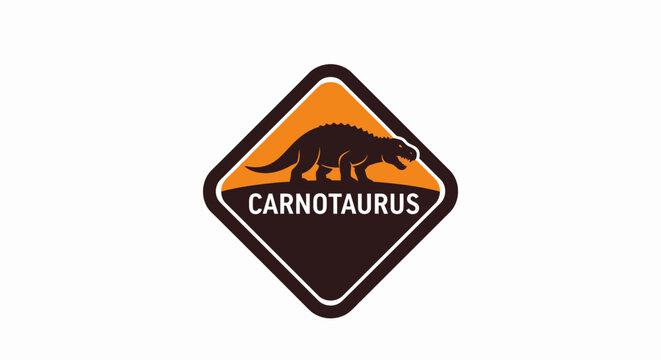 Carnotaurus dinosaur logo symbol icon.