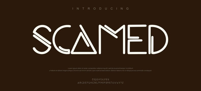 A dark-themed graphic introduces a documentary series titled Scammed exploring real-life stories of online fraud and deception