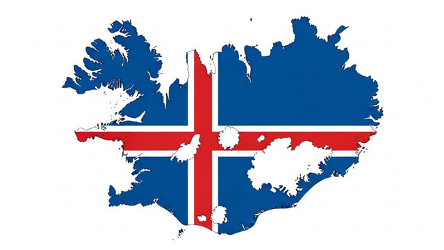 Iceland Map Flag Vector