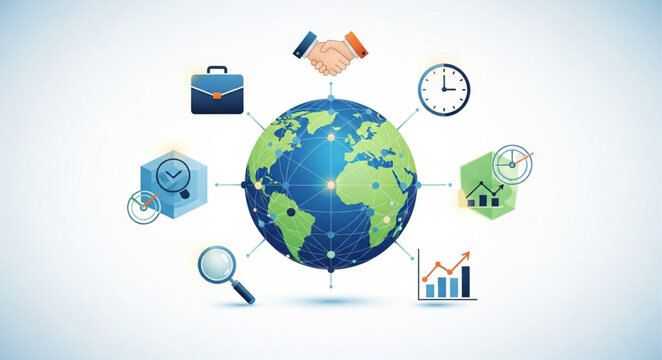Global Business Network - International Trade and Investment Concept.