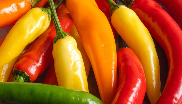Close up of vibrant chili peppers a culinary ingredient image