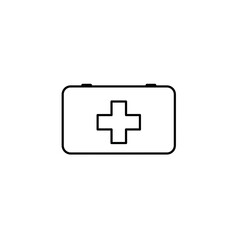 Fototapeta premium Medical first aid kit simple line icon for health and safety with a minimalist