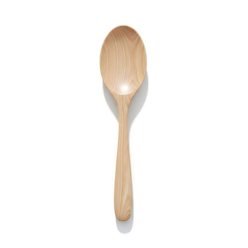 Traditional wooden spoon and kitchen utensils isolated on a white background as essential cooking tools and rustic kitchenware objects