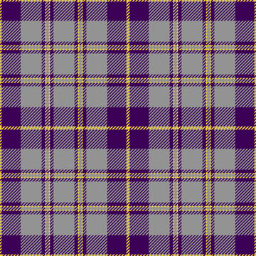 plaid tartan seamless repeat pattern. This is a purple gray yellow checkered plaid vector illustration. Design for decorative,wallpaper,shirts,clothing,wrapping,textile,fabric,texture