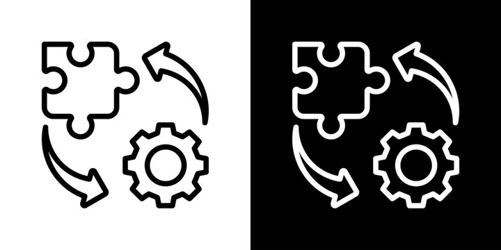 Component Icon Set Vector Collection Isolated In Black And White