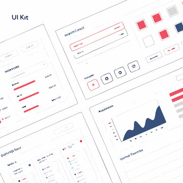 Hand-drawn UI kit wireframe elements sketch for web and mobile application user interface design components and tools with UI kit with UI elements with UX design with app design with input field
