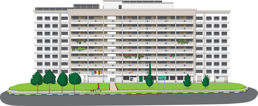 Singapore's HDB flats are iconic high-rise public housing, providing affordable homes with modern amenities. 
