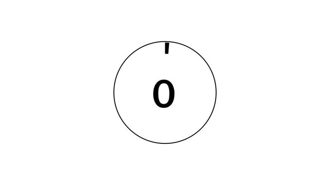5 second countdown timer animation from 5 seconds to 0 seconds on a background.