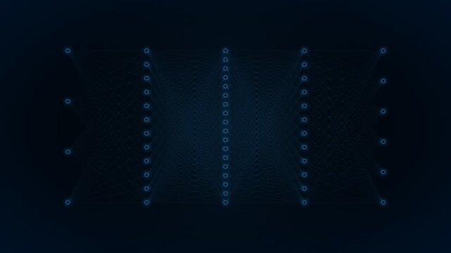 Abstract digital representation of interconnected data points in a futuristic network