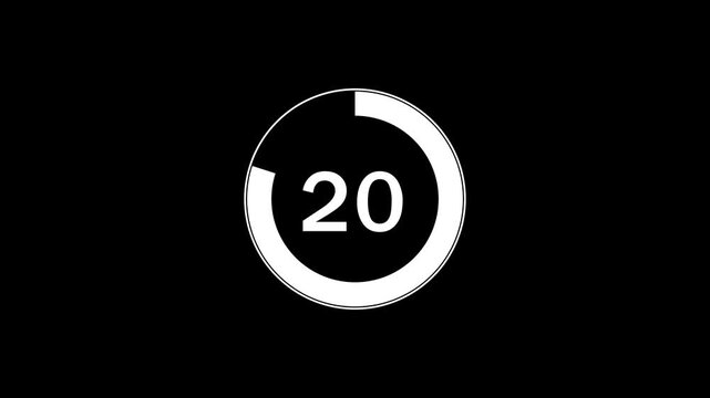 25 second countdown timer animation from 25 seconds to 0 seconds on a background.