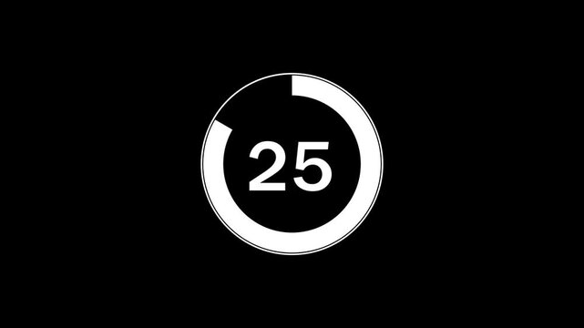 30 second countdown timer animation from 30 seconds to 0 seconds on a background.