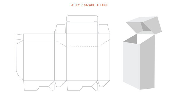 Cigarette Box Dieline Template with Printable Packaging Layout