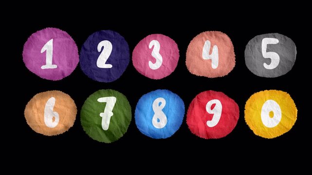 Hand Drawn Doodle Numbers 1 to 10 2D Animation Asset | Sketchy Counting Numbers Motion Overlay | Fun Hand-Drawn Counting Animation for Education Videos