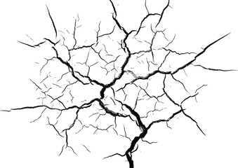 Obraz premium Cracked surface with many black lines